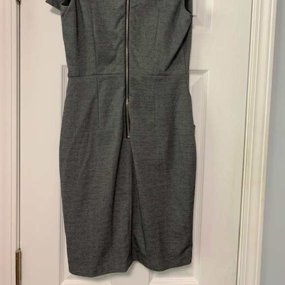 Charlotte Russe Exposed back Zip Grey Bow dress - Picture 6 of 7